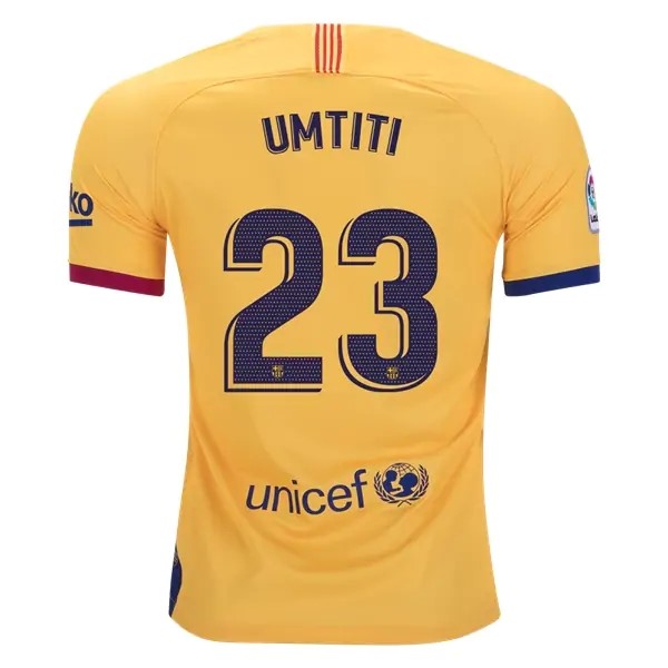 Camiseta Barcelona NO.23 Umtiti 2ª 2019 2020 Amarillo